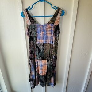 Multicolor Sleeveless Patchwork Dress Size Small